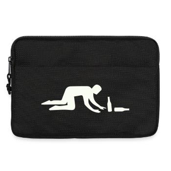 Säufer Silhouette mit Flasche - Laptoptasche 13" - Schwarz - Vorne