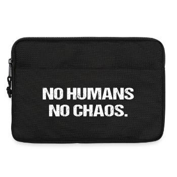 No Humans No Chaos – Minimalistisches Statement - Laptoptasche 13" - Schwarz - Vorne