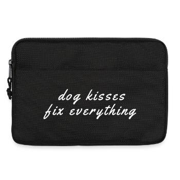 Les baisers de chien résolvent tout – Dictons de chien - Sacoche pour ordinateur portable 13 pouces - noir - Devant