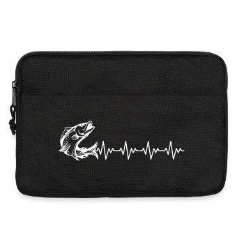 Fisherman Angel Angler Gift ECG Heartbeat - Sacoche pour ordinateur portable 13 pouces - noir - Devant