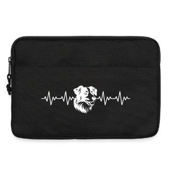 Border Collie EKG Herzschlag - Laptoptasche 13" - Schwarz - Vorne