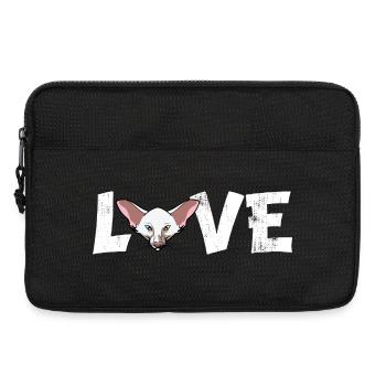 Oriental Shorthair Cat Love Silhouette Portrait - Laptop bag 13" - black - Front