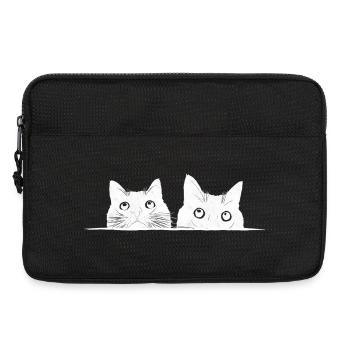 Two peeking cats - Laptop bag 13" - black - Front