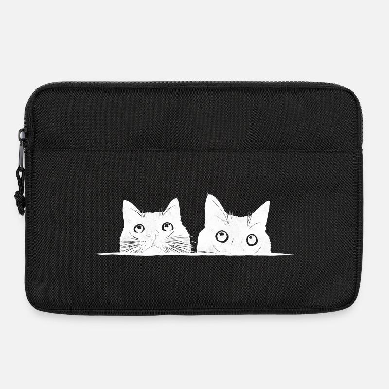 Two peeking cats - Laptop bag 13" - black