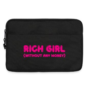 Femme riche – sans argent - Sacoche pour ordinateur portable 13 pouces - noir - Devant