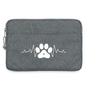 Cœur White Paw - Amour des chiens et des chats - Sacoche pour ordinateur portable 13 pouces - gris chiné - Devant