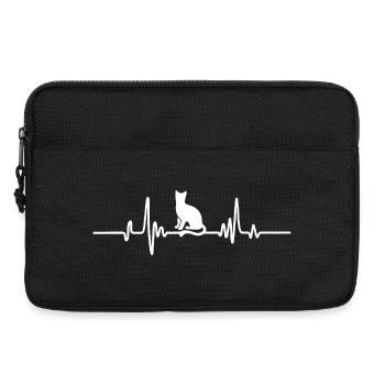 T-shirt chat battement de cœur chats chats chat - Sacoche pour ordinateur portable 13 pouces - noir - Devant