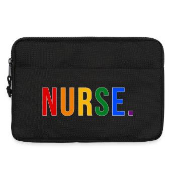 NURSE Rainbow Typography LGBTQ Pride Design - Laptoptasche 13" - Schwarz - Vorne
