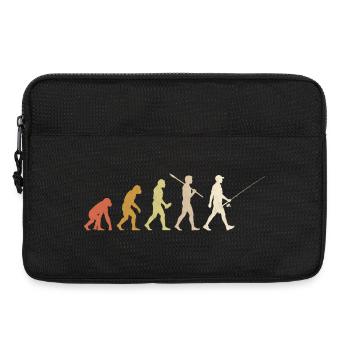 Fishing Evolution : Cadeau drôle du pêcheur - Sacoche pour ordinateur portable 13 pouces - noir - Devant