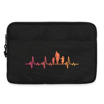 Vater und Tochter – Vater und Sohn, Papa, Sohn und Tochter - Laptoptasche 13" - Schwarz - Vorne