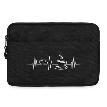 Symbole de café Heartbeat Pulse ECG Café Café Coeur - Sacoche pour ordinateur portable 13 pouces - noir - Devant