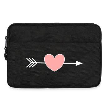 rosa Herz Pfeil Herzen Geschenk Valentinstag - Laptoptasche 13" - Schwarz - Vorne