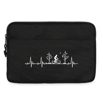 Cyclist heartbeat with bike nature gift - Laptop bag 13" - black - Front
