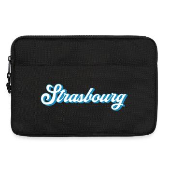 Strasbourg Schriftzug – Retro Frankreich Style - Laptoptasche 13" - Schwarz - Vorne