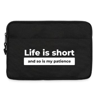 Funny Life Quote - Laptop bag 13" - black - Front
