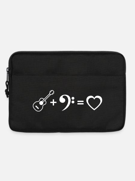 Bassgitarre Liebe Bassist Symbol Gitarre Musiker - Laptoptasche 13" - Schwarz