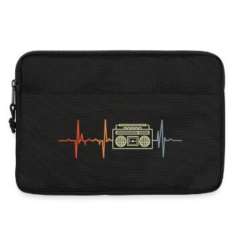 Mon cœur bat pour la musique hip-hop - Sacoche pour ordinateur portable 13 pouces - noir - Devant