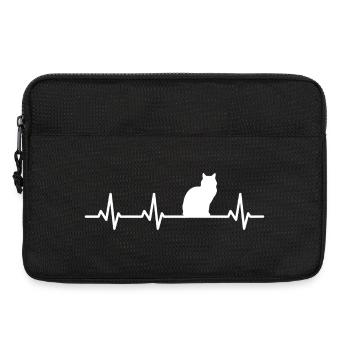 Cat Heartbeat - Laptop bag 13" - black - Front