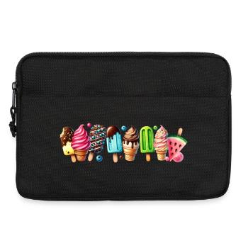 Add a sweet touch with these colorful ice cream motifs - Laptop bag 13" - black - Front