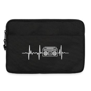 Musique hip hop oldschool Heartbeat - Sacoche pour ordinateur portable 13 pouces - noir - Devant