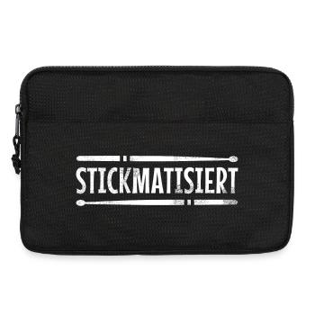 stickmatisiert - drummer (weiß) - Laptoptasche 13" - Schwarz - Vorne