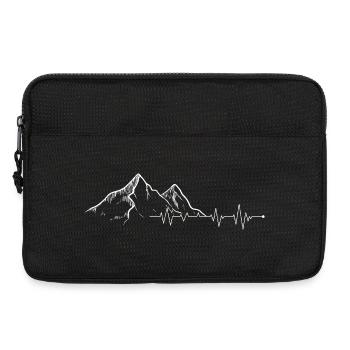 Conception minimale de battement de cœur en montagne - Sacoche pour ordinateur portable 13 pouces - noir - Devant