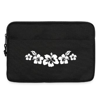Tropisches Hibiskus-Blumenmuster - Laptoptasche 13" - Schwarz - Vorne