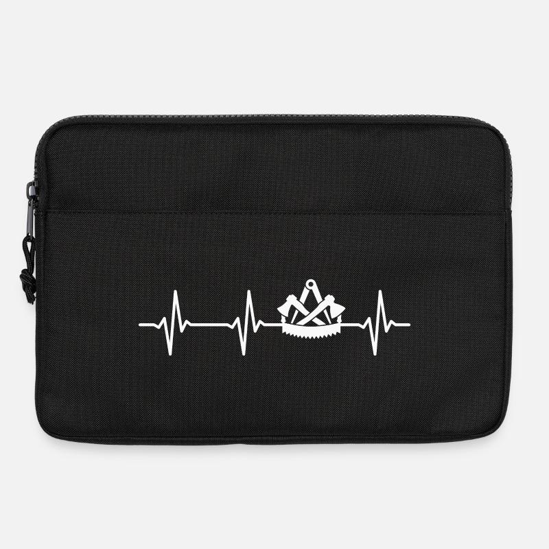 Zimmerer Zunftzeichen Herzschlag Zimmermann - Laptoptasche 13" - Schwarz