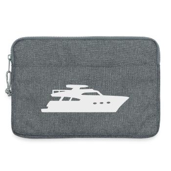 Yacht Silhouette Motorboot - Laptoptasche 13" - Grau meliert - Vorne