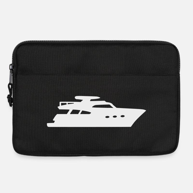 Yacht Silhouette Motorboot - Laptoptasche 13" - Schwarz