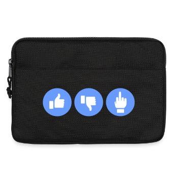 Like, dislike, and middle finger icons - Laptop bag 13" - black - Front