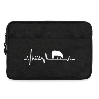 Schaf Herzschlag Lamm Schäfer Geschenk - Laptoptasche 13" - Schwarz - Vorne