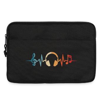 Musique DJ Musicien Casque Heartbeat - Sacoche pour ordinateur portable 13 pouces - noir - Devant