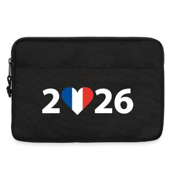 J’aime la France 2026, vacances en France 2026 - Sacoche pour ordinateur portable 13 pouces - noir - Devant