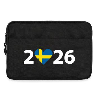 J’aime Suède 2026, Suède 2026 - Sacoche pour ordinateur portable 13 pouces - noir - Devant