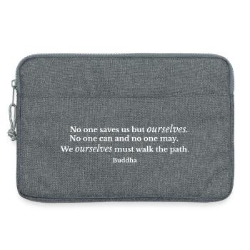Citation de Bouddha sur le chemin de l’autonomie - Sacoche pour ordinateur portable 13 pouces - gris chiné - Devant