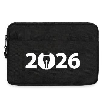 Écrivain 2026, Poète 2026, Stylo-plume 2026 - Sacoche pour ordinateur portable 13 pouces - noir - Devant