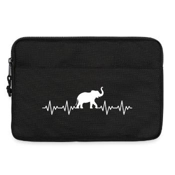 Elefant EKG Herzschlag - Laptoptasche 13" - Schwarz - Vorne