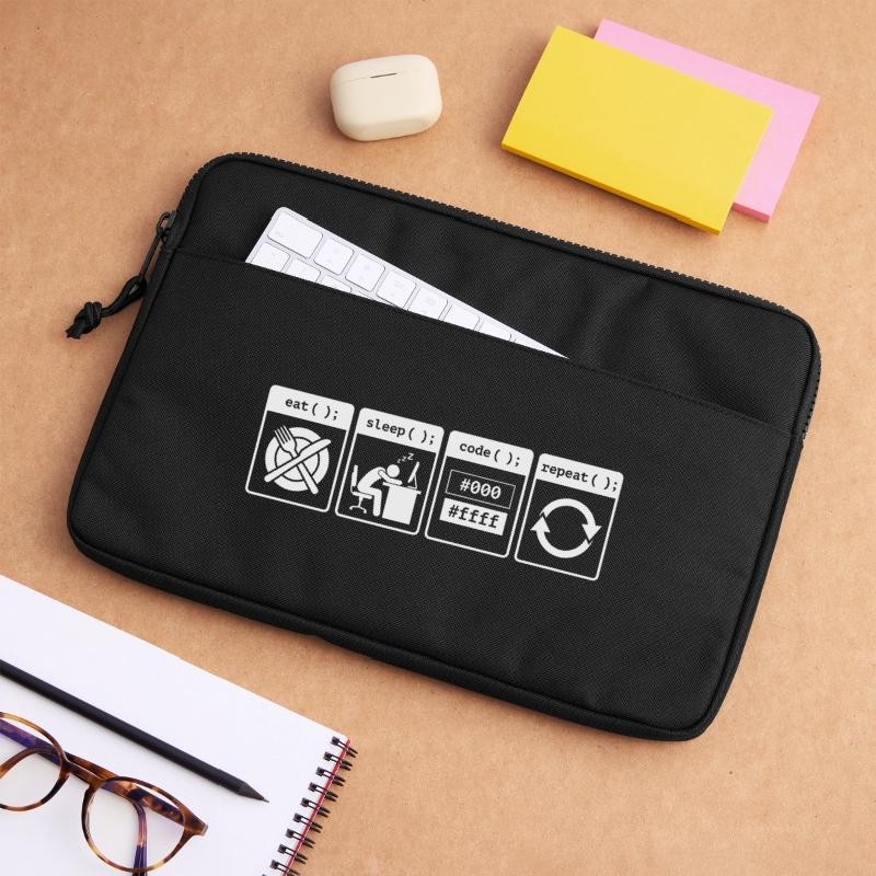 Eat Sleep Code Repeat – Coder Workflow Design Laptoptasche 13"