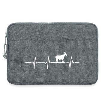 Pferd Herzschlag Silhouette - Laptoptasche 13" - Grau meliert - Vorne