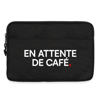 En attente de café humour matin - Sacoche pour ordinateur portable 13 pouces - noir - Devant