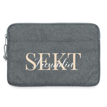 Sektfreundin cremefarben und weiß - Laptoptasche 13" - Grau meliert - Vorne