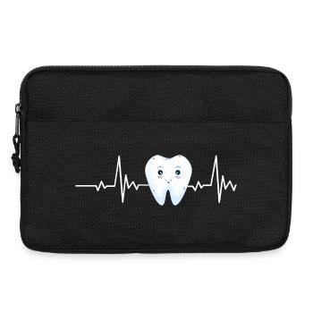 Dent souriante avec ligne de pouls - Sacoche pour ordinateur portable 13 pouces - noir - Devant