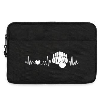 Bowling Kegeln Herzschlag Für Bowlingspieler - Laptoptasche 13" - Schwarz - Vorne