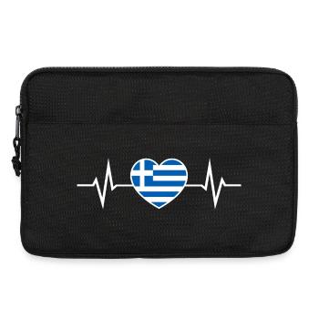 Greece Love Heartbeat Greek Flag - Laptop bag 13" - black - Front