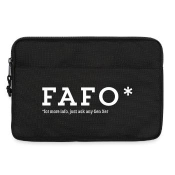 FAFO | Funny Gen X Statement Design - Laptoptasche 13" - Schwarz - Vorne
