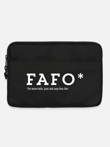 FAFO | Funny Gen X Statement Design - Laptop bag 13" - black