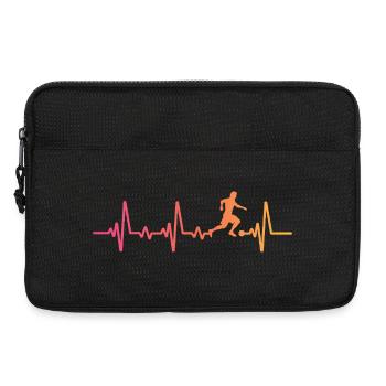 Sunset Soccer Heartbeat Fußballer Fußballspieler - Laptoptasche 13" - Schwarz - Vorne