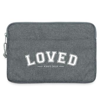 loved - king’s child - aimé - collegestyle - Sacoche pour ordinateur portable 13 pouces - gris chiné - Devant