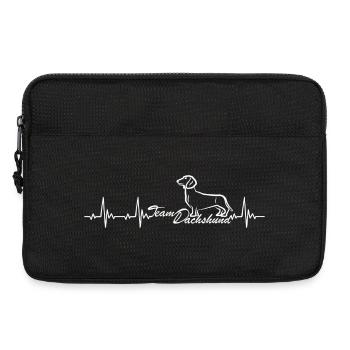 Team Dachshund Herzschlag mit Dackel - Laptoptasche 13" - Schwarz - Vorne